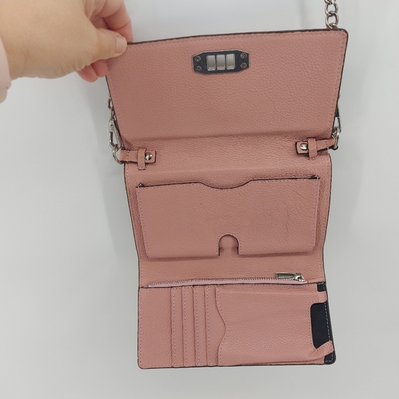 REBECCA MINKOFF Pink Love In Charge Chain Crossbody Organizer Wallet - Picture 6 of 8